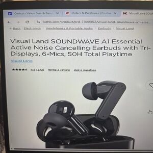 Visual Land Soundwave A1 Wireless ANC Earbuds - Black